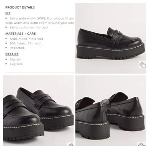 Torrid Lug Sole Loafer. Chunky 90's Loafer size 8WW. Nwt